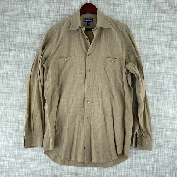 Paul Fredrick Other - Paul Fredrick Shirt Button Down Long Sleeve Mens Size 15.5 tan 0468